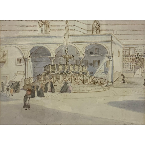 3116 - Mary Hogarth (1861-1935) - continental street scene, signed, watercolour, 20 x 28cm, framed