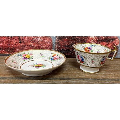 434 - Quantity of Victorian hand painted floral cabinet cups and saucers to include Minton, Royal Crown De... 