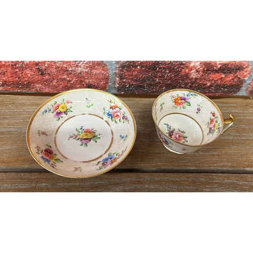 434 - Quantity of Victorian hand painted floral cabinet cups and saucers to include Minton, Royal Crown De... 