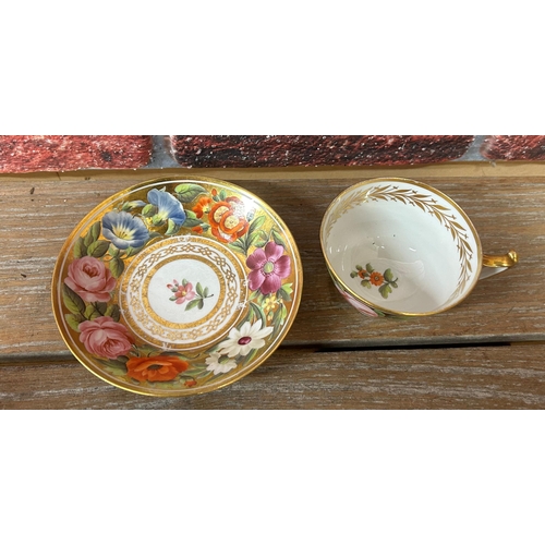 435 - Quantity of Victorian hand painted floral cabinet cups and saucers (4)