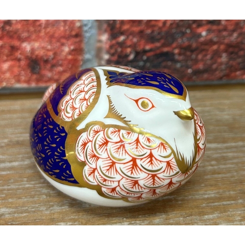 438 - Quantity of Royal Crown Derby Imari paperweights to include snail, bird and hedgehog examples (3)