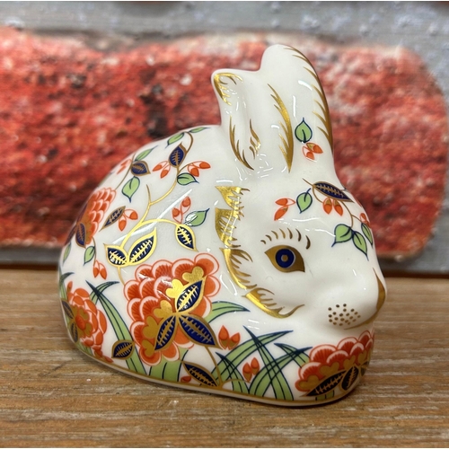 440 - Quantity of Royal Crown Derby Imari paperweights to include puffin, rabbits and mouse examples (4)