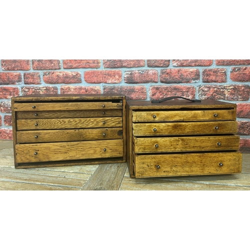 539 - Two vintage wooden engineers tool/specimen chests, largest 46cm x 30cm