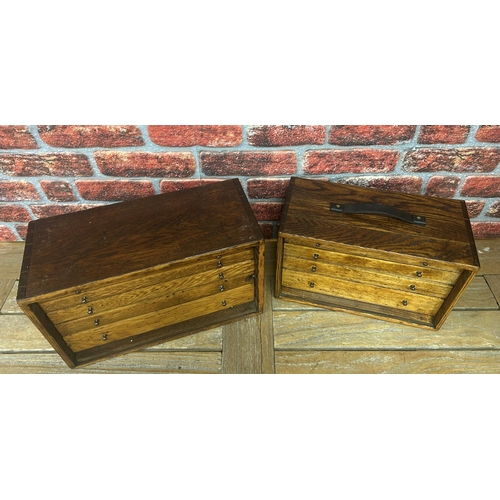 539 - Two vintage wooden engineers tool/specimen chests, largest 46cm x 30cm