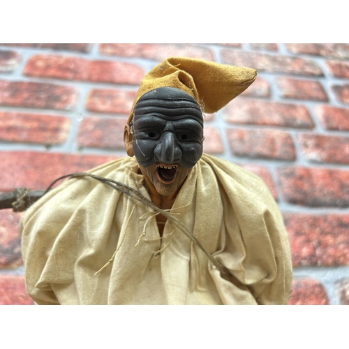 464 - Vintage Pulcinella Naples traditional clay sculpture, H 32cm