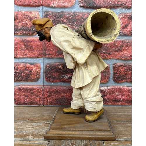 464 - Vintage Pulcinella Naples traditional clay sculpture, H 32cm