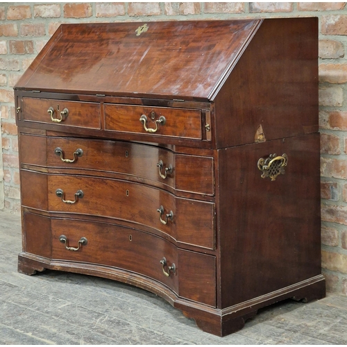 1024 - 19th century mahogany campaign washstand, sloped hinged top enclosing a fitted interior with further... 