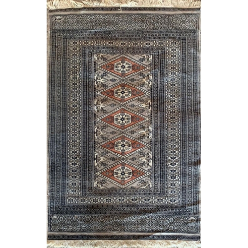 1601 - Good silk blend Persian Village tribe rug, with medallion decoration and signature, 175 x 96cm