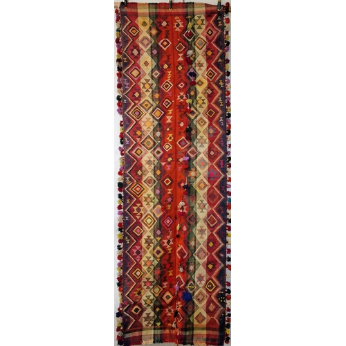 1605 - South West Persian Jajim kilim, 460cm x 138cm