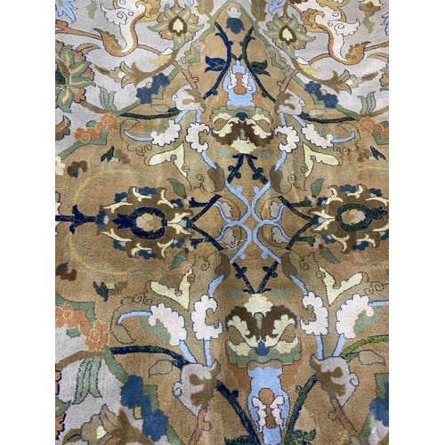 1617 - Incredible Arts and Crafts full pile country house carpet, with scrolled foliage on a fawn ground,  ... 