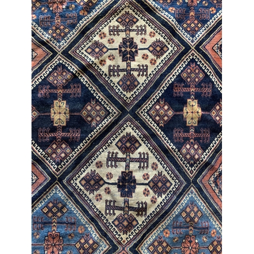 1585 - Good Persian Village rug, diaper panel decoration, 170cm x 123cm