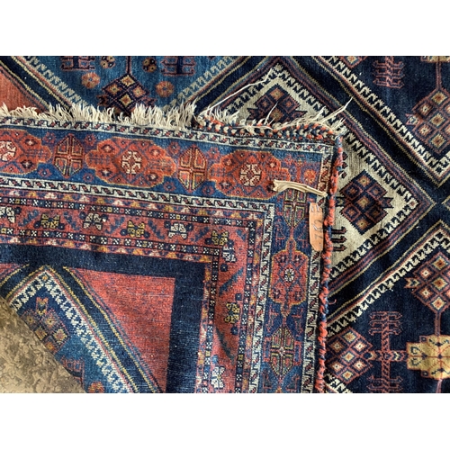 1585 - Good Persian Village rug, diaper panel decoration, 170cm x 123cm