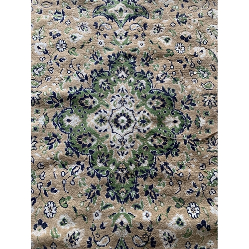 1588 - Country house size Keshan carpet, cream ground, label verso, 330cm x 212cm