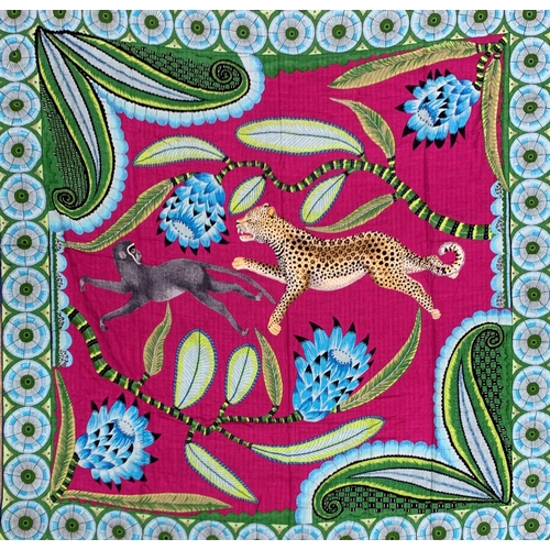 286 - Hermes 'Savana Dance' shawl, by the Ardmore Artists, 135cm x 135cm