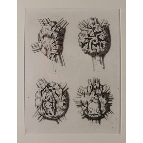 1469 - Set of four Gothic ornaments York Cathedral etchings, drawn and engraved by Joseph Halfpenny (1748-1... 