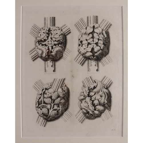 1469 - Set of four Gothic ornaments York Cathedral etchings, drawn and engraved by Joseph Halfpenny (1748-1... 