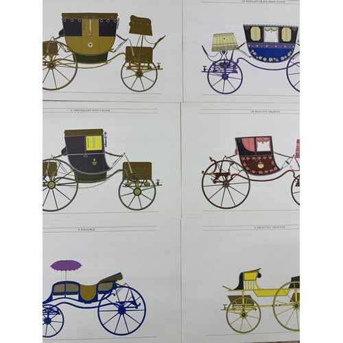 1486 - Collection of Felton's Carriages prints, produced by Hugh Eveleyn London, illustrated by Alan Osbahr... 