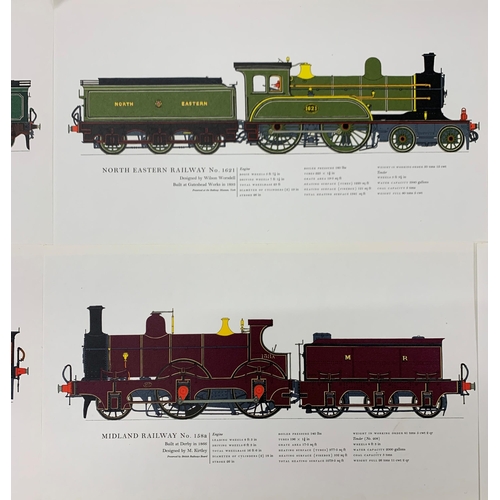 1487 - Collection of Locomotives In Retirement prints, produced by Hugh Eveleyn London, illustrated by E.W ... 