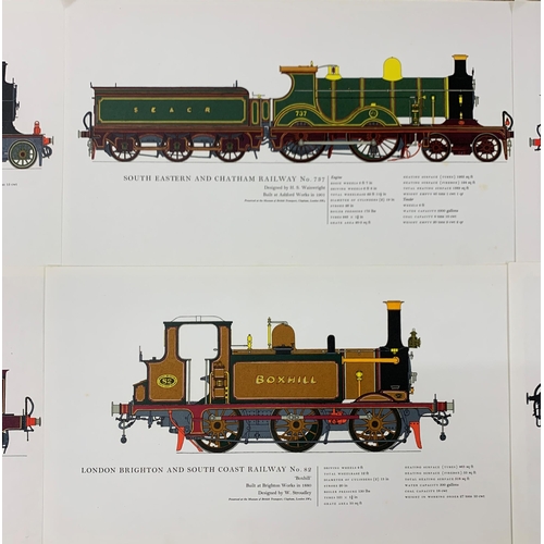 1487 - Collection of Locomotives In Retirement prints, produced by Hugh Eveleyn London, illustrated by E.W ... 