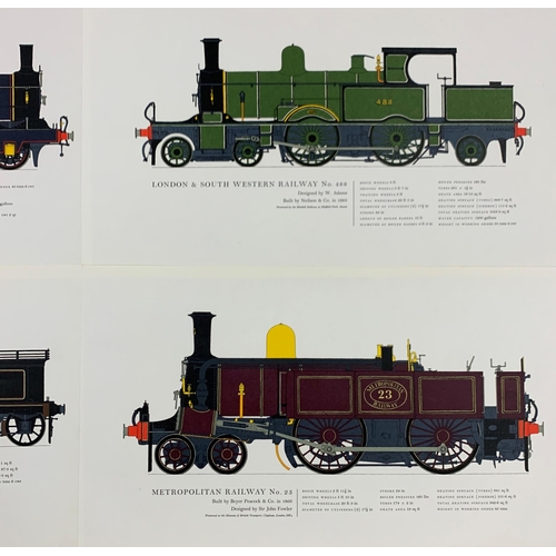 1487 - Collection of Locomotives In Retirement prints, produced by Hugh Eveleyn London, illustrated by E.W ... 