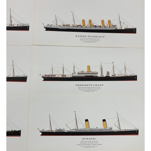 1488 - Collection of North Atlantic Liners prints, produced by Hugh Eveleyn London, illustrated by Laurence... 