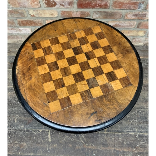 1343 - 19th century bobbin turned Gypsy games table, H 84cm x W 51cm