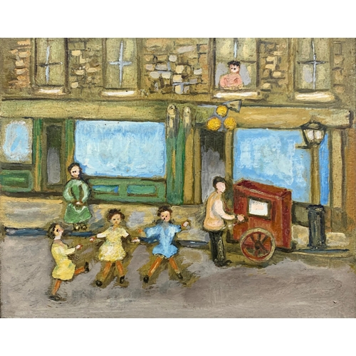 1519 - After Alan Lowndes (1921-1978) street scene, British Modern, unsigned, oil on board, 27cm x 21.5cm, ... 