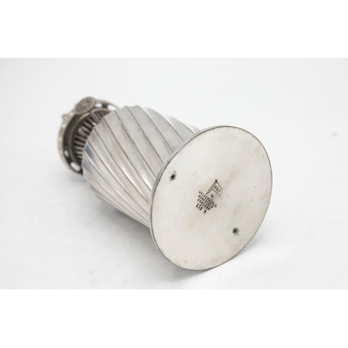 233 - Walker and Hall silver plate fluted oil lamp, 17cm high