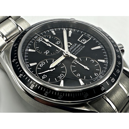 31 - Omega Speedmaster Automatic Chronometer stainless steel gents watch, 40mm case, black dial with thre... 