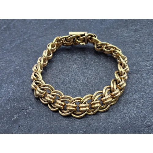 43 - Vintage 9ct double link bracelet, maker JC & S, Birmingham 1965, 20cm long, 40.1g