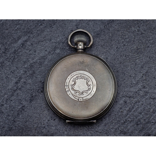 13 - Buren silver half hunter pocket watch, 48mm case, enamel dial with Roman numerals and subsidiary sec... 