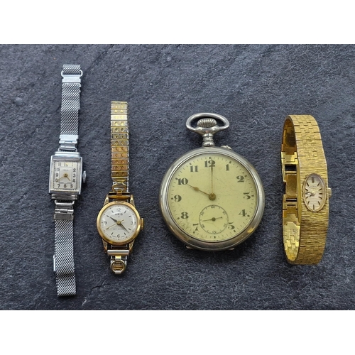 16 - Vintage watches - two ladies Oris, ladies Rotary and silver plate pocket watch (4)