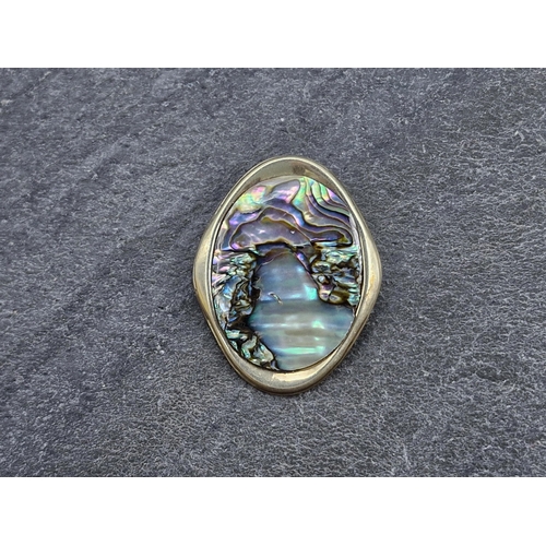 72 - Silver Whitby jet and marcasite mourning brooch, silver and abalone shell brooch and silver turquois... 