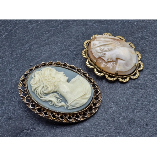 74 - Two cameo brooches  (2)