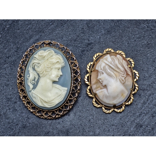 74 - Two cameo brooches  (2)