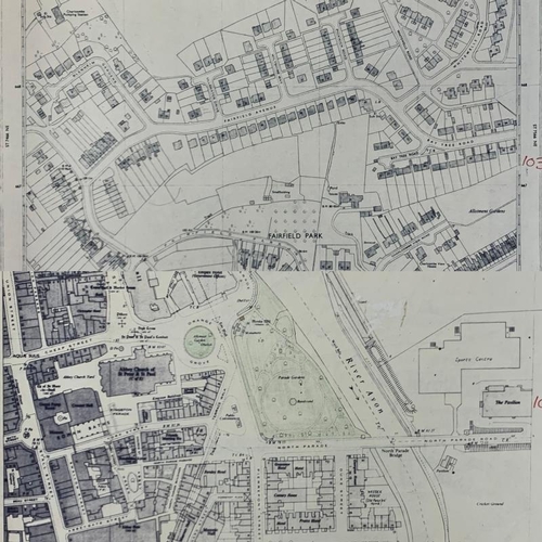 583 - Vintage Bath Ordnance Survey 1:1250 National Grid plans in hardback folder