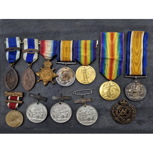 343 - WWI medal collection and death plaque - PTE Thomas Weaver, to include quantity of school attendance ... 