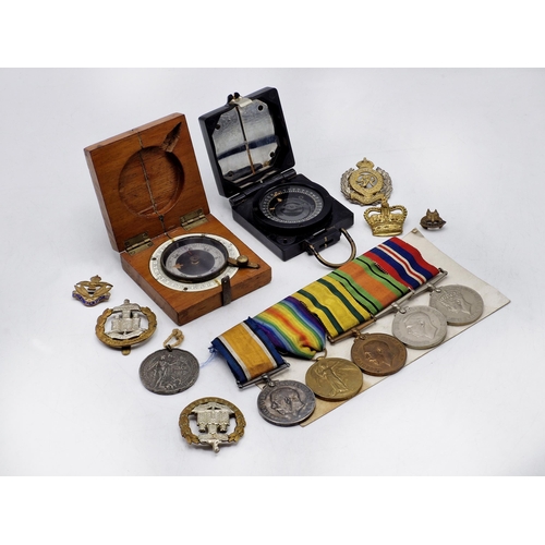 344 - Group of Great War and WWII medals - British War medal, Victory medal, Territorial War Medal 'For Vo... 