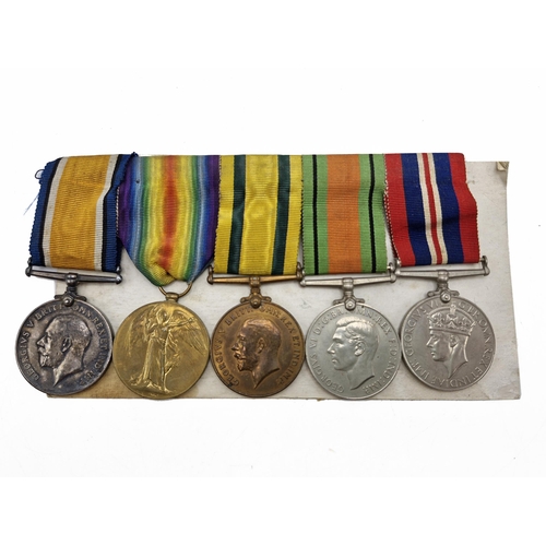 344 - Group of Great War and WWII medals - British War medal, Victory medal, Territorial War Medal 'For Vo... 