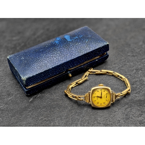 10 - Vintage Rotary 9ct dress watch, 22mm case, dial with subsidiary second dial, gold plated bracelet, c... 