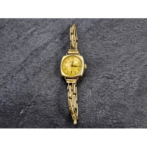 10 - Vintage Rotary 9ct dress watch, 22mm case, dial with subsidiary second dial, gold plated bracelet, c... 