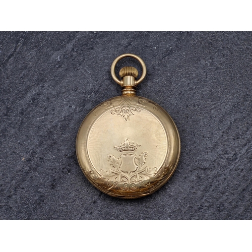 20 - Vintage Lady Elgin gold plated hunter pocket watch, 67.4g not currently running