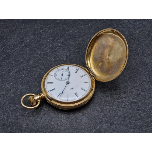 20 - Vintage Lady Elgin gold plated hunter pocket watch, 67.4g not currently running