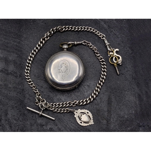 21 - 19th century Waltham silver lever pocket watch, 55mm case, currently running, with silver graduated ... 