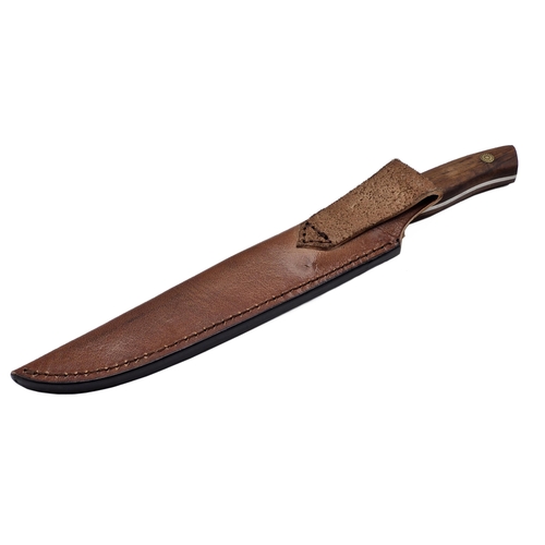 264 - Damascus knife inscribed 'J. Purdey & Sons' held in brown leather sheath