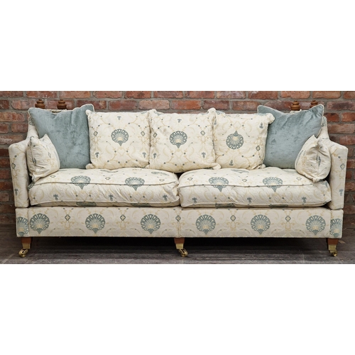 1253 - Exceptional quality pair of contemporary knole sofas by Whitehead designs with loose cushions, raise... 