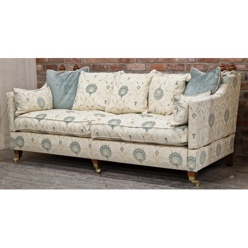 1253 - Exceptional quality pair of contemporary knole sofas by Whitehead designs with loose cushions, raise... 