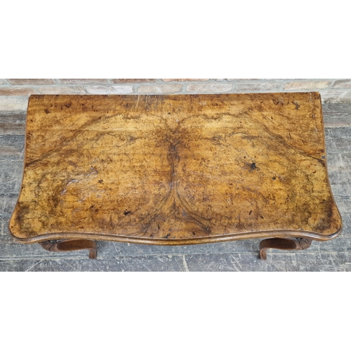 1301 - 19th century French walnut fold over top card table with carved floral detail, H 72cm x W 82cm x D 4... 