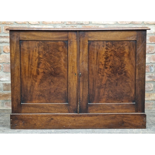 1324 - 19th century mahogany collectors cabinet, the two hinged doors enclosing a bank of eighteen fitted d... 