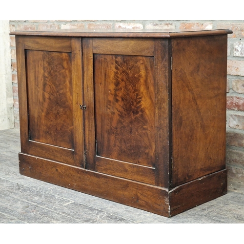 1324 - 19th century mahogany collectors cabinet, the two hinged doors enclosing a bank of eighteen fitted d... 